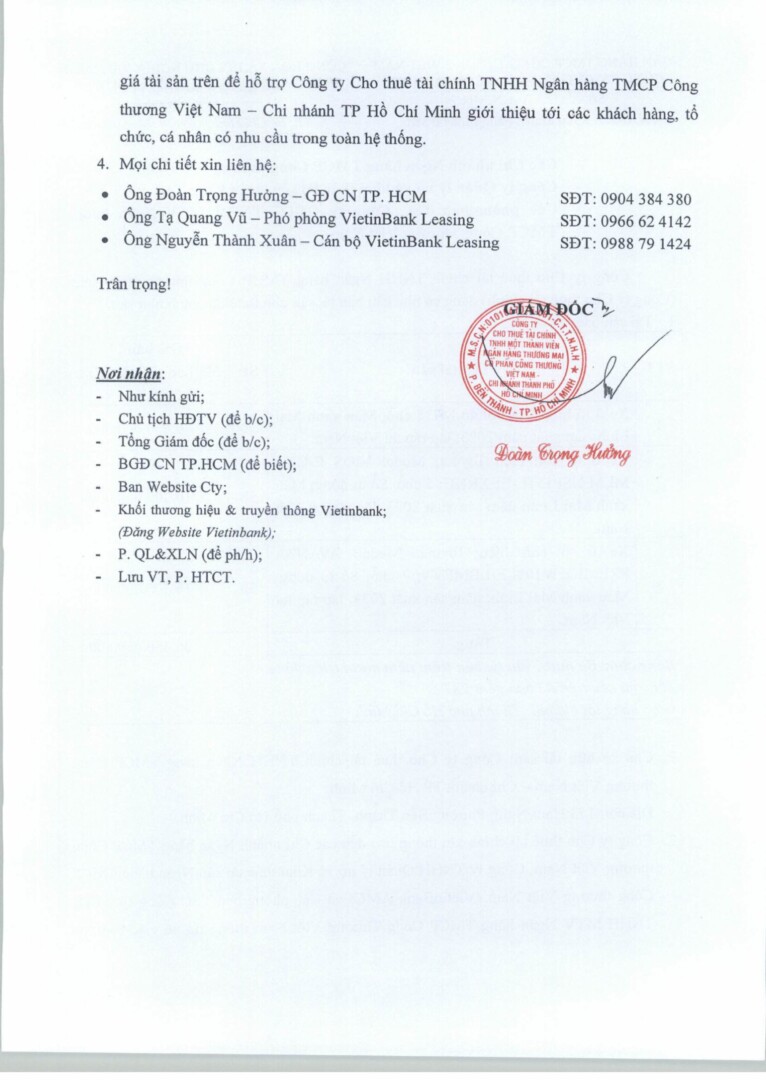 Công Văn Giới Thiệu Khách Hàng Mua Tài Sản Hình ảnh 1