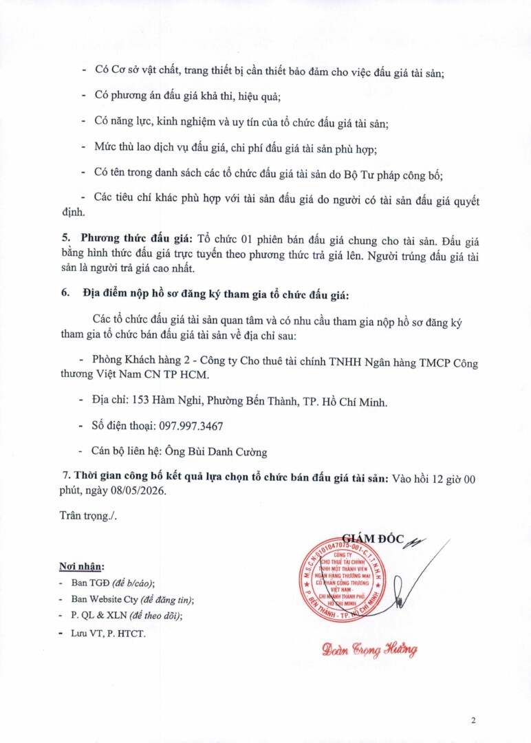 Cv330 Tb Lựa Chọn đấu Giá Công Ty Bình Phát 04.05.2026 Hình ảnh 1