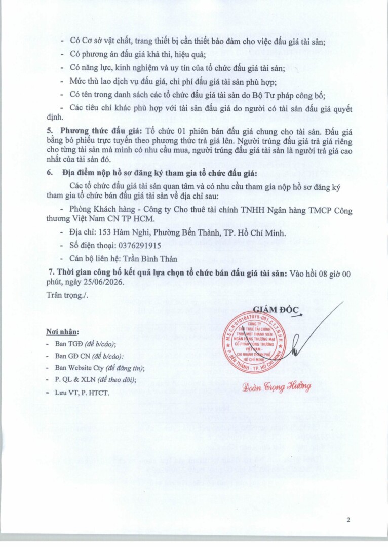 Thông Báo Lựa Chọn Tổ Chức đấu Giá 18.06.2026 Hình ảnh 1